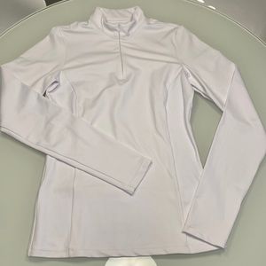 TKEQ White Quarter Zip Shirt Small